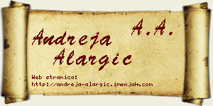 Andreja Alargić vizit kartica